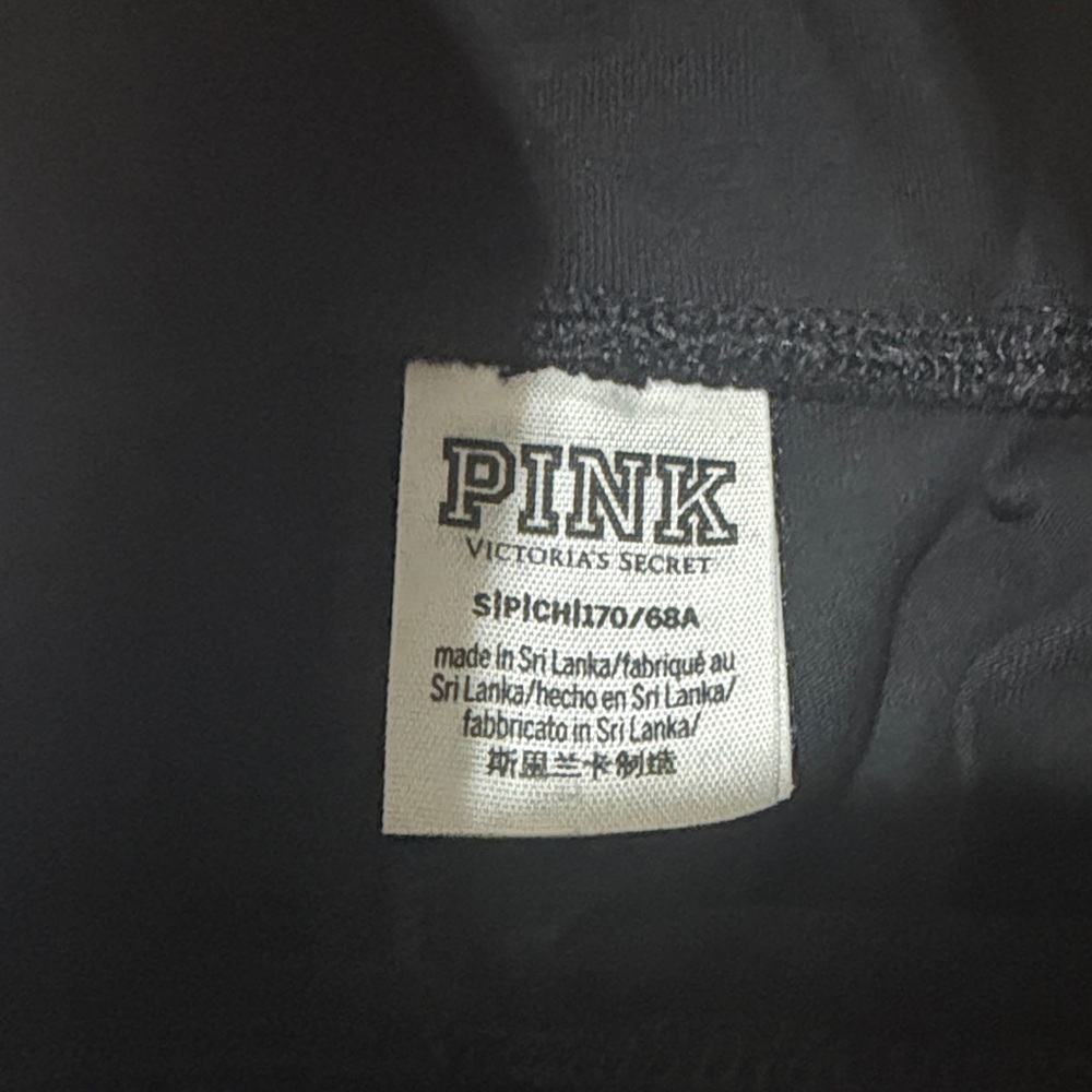 PINK Victoria's Secret Black Leggings with White Logo - Picture 4 of 7